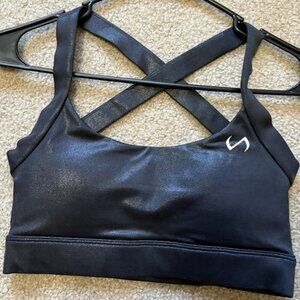 TLF Diamond Bra Black Chrome Womens Sports Bra Top Small